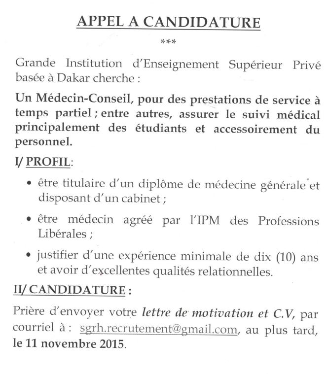 Appel à Candidature